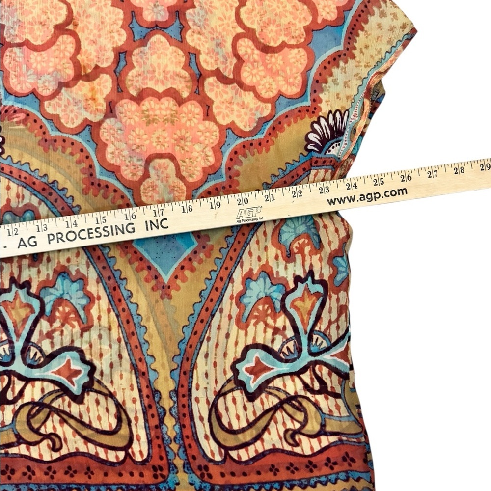 Tommy Bahama 100% Silk Paisley Tunic Top M Boho Resort Coastal Luxe F76 - Picture 4 of 7